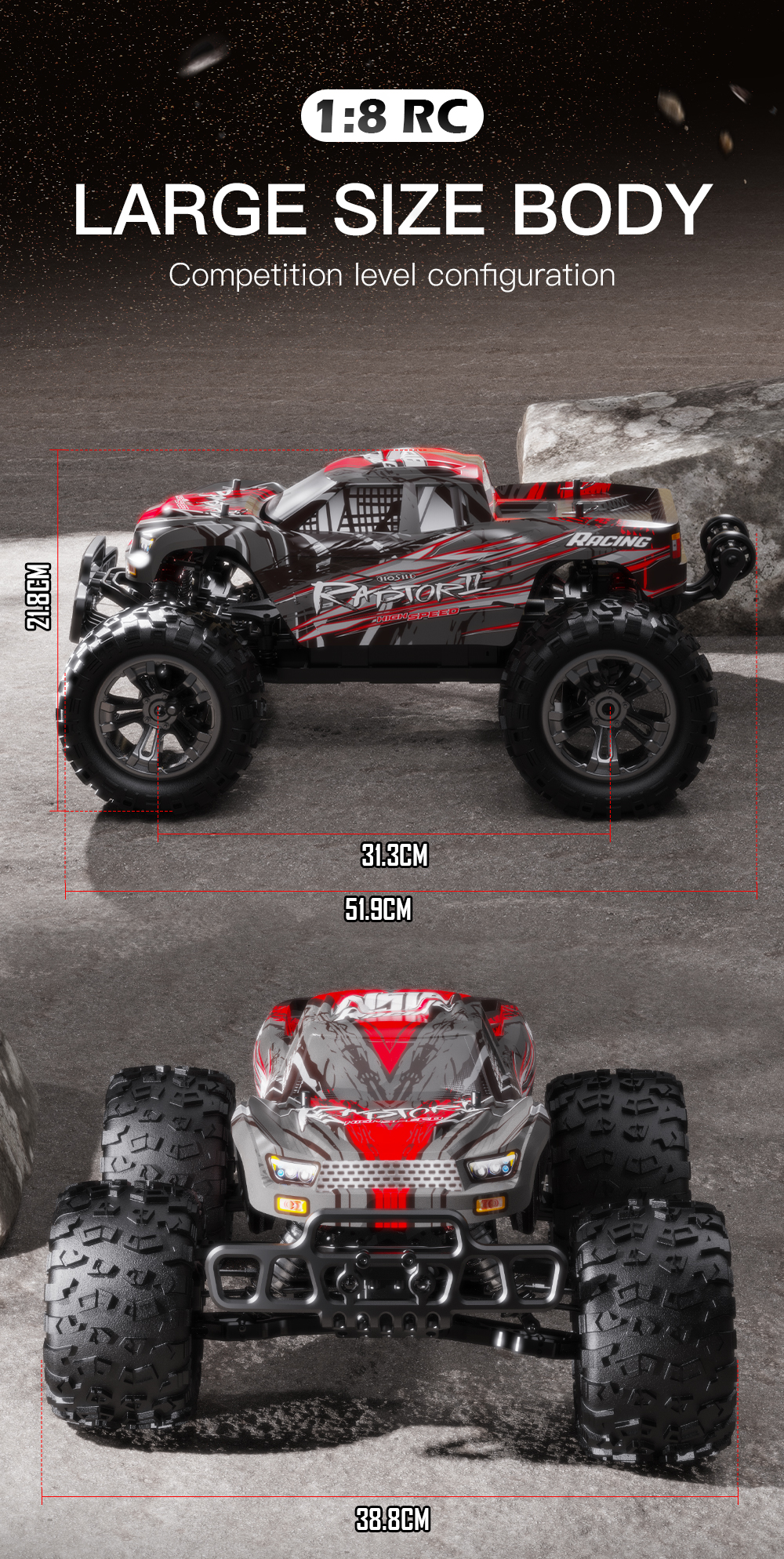 N518 - auto s monstrózním výkonem a rychlostí až 100km/h v měřítku 1:8